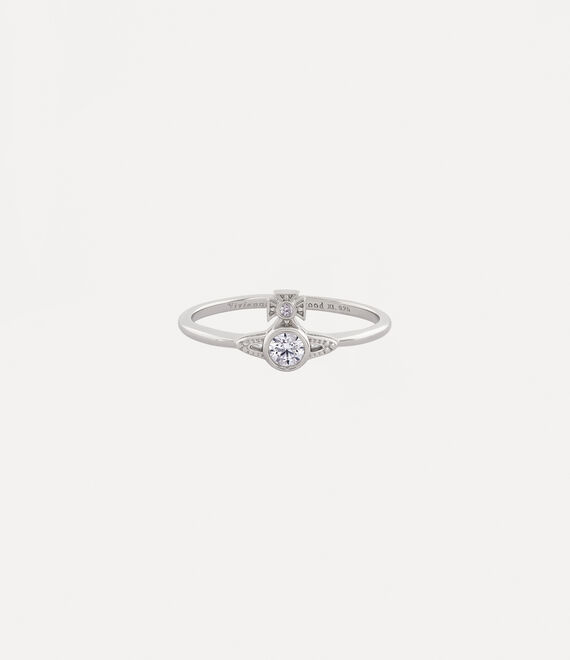 Vivienne Westwood London Orb Ring Platinum / White Cz | 398451GJO