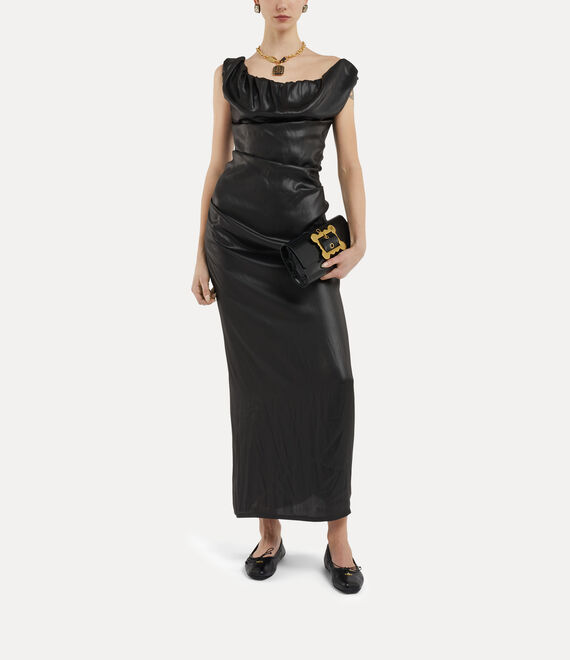 Vivienne Westwood Long Ginnie Pencil Dress Metal Black | 034518ZPL