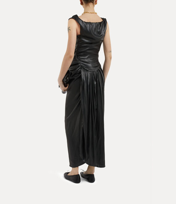 Vivienne Westwood Long Ginnie Pencil Dress Metal Black | 034518ZPL