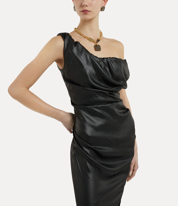 Vivienne Westwood Long Ginnie Pencil Dress Metal Black | 034518ZPL