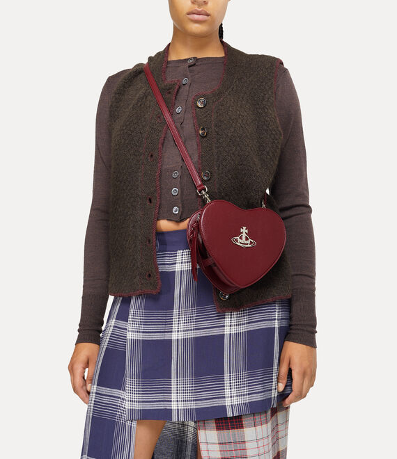 Vivienne Westwood Louise Heart Crossbody Bag Burgundy | 056274IKR