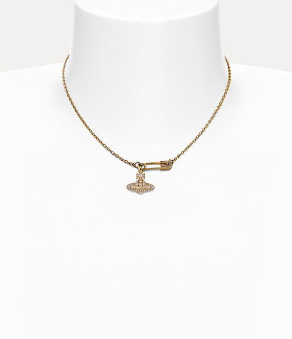 Vivienne Westwood Lucrece Pendant Necklace Gold White Cz | 150846JTA