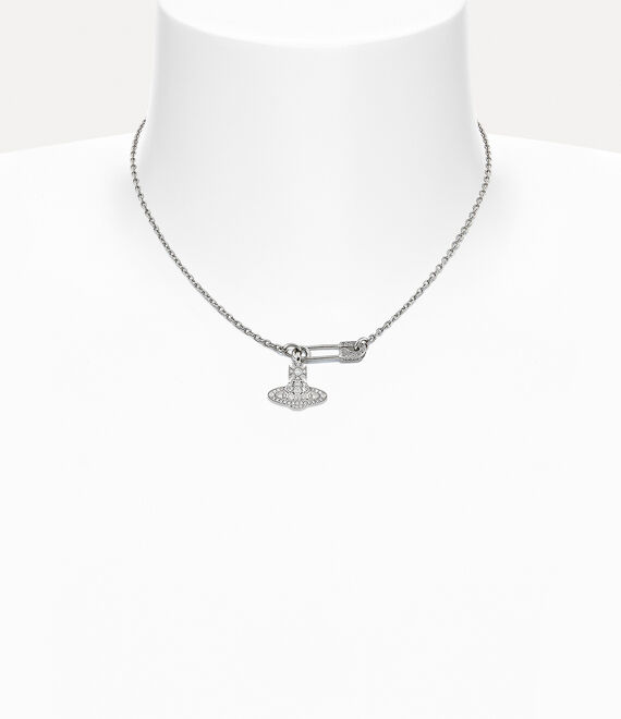 Vivienne Westwood Lucrece Pendant Necklace Platinum / White Cz | 279408VHT