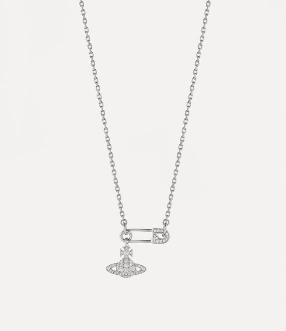 Vivienne Westwood Lucrece Pendant Necklace Platinum / White Cz | 279408VHT