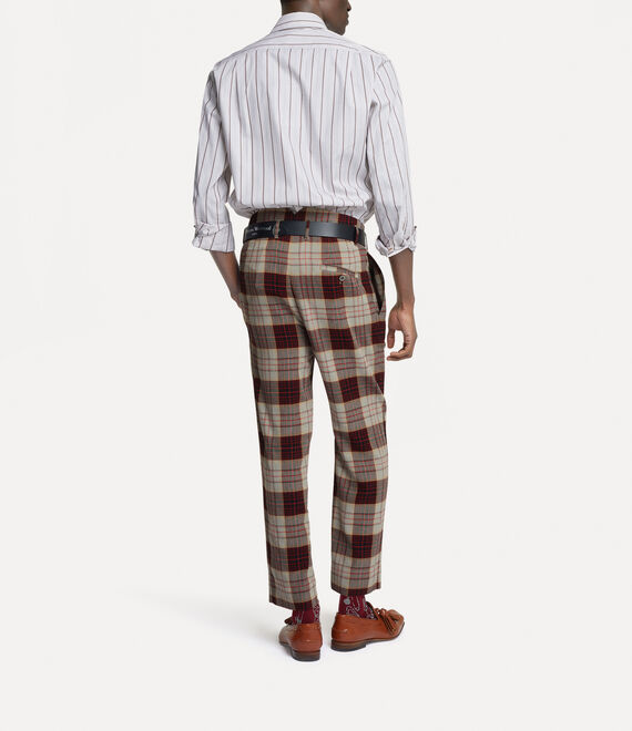 Vivienne Westwood M Cropped Cruise Trousers Red Check | 750431EDJ