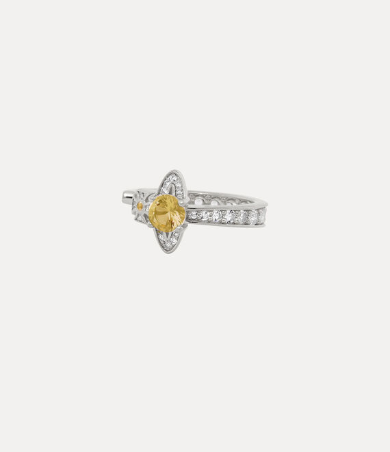 Vivienne Westwood Maitena Ring Platinum / Brandy, White Cz | 862470IFU