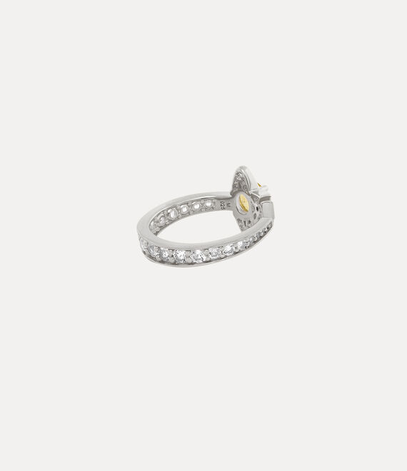 Vivienne Westwood Maitena Ring Platinum / Brandy, White Cz | 862470IFU