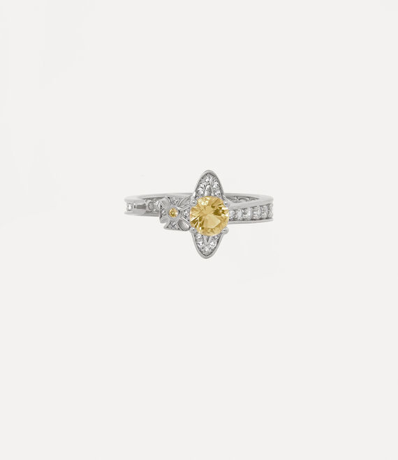 Vivienne Westwood Maitena Ring Platinum / Brandy, White Cz | 862470IFU