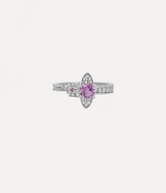 Vivienne Westwood Maitena Ring Platinum / Pink, White Cz | 705986SNL