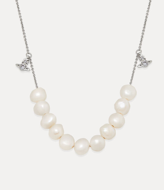 Vivienne Westwood Man. Azul Necklace Platinum / Freshwater Pearl Pearl | 196285HLT