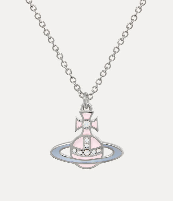 Vivienne Westwood Man. Concetta Pendant Necklace Platinum/Pale Pink,Transparent Pastel Blue | 137450SQJ