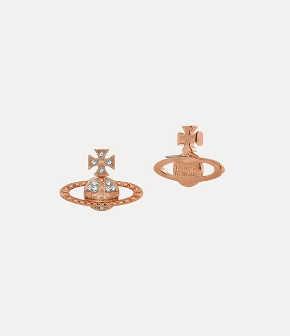 Vivienne Westwood Mayfair Bas Relief Earrings Pink Gold / Rhodium Crystal | 249167LGJ