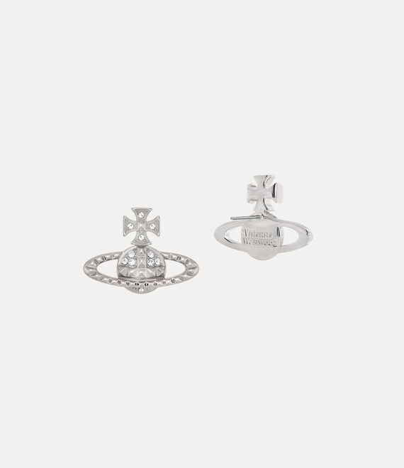 Vivienne Westwood Mayfair Bas Relief Earrings Rhodium Crystal | 598301VMW