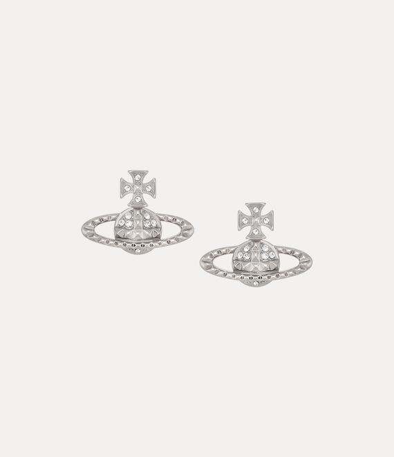 Vivienne Westwood Mayfair Bas Relief Earrings Rhodium Crystal | 598301VMW