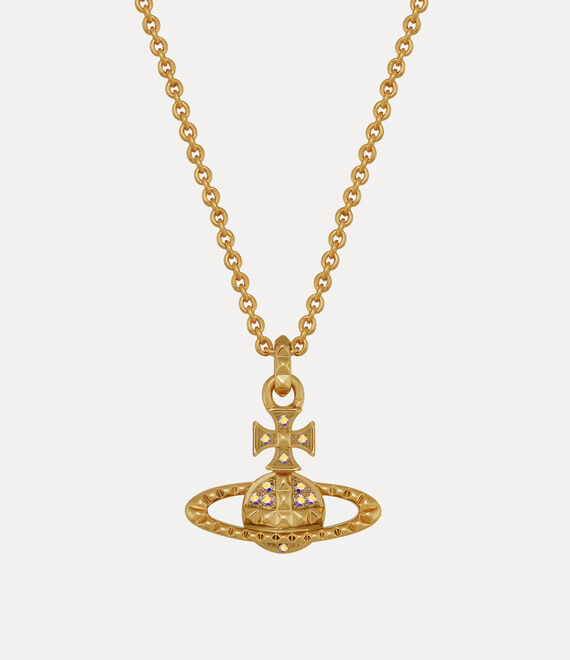 Vivienne Westwood Mayfair Bas Relief Pendant Necklace Gold Crystal Ab | 286401MKB