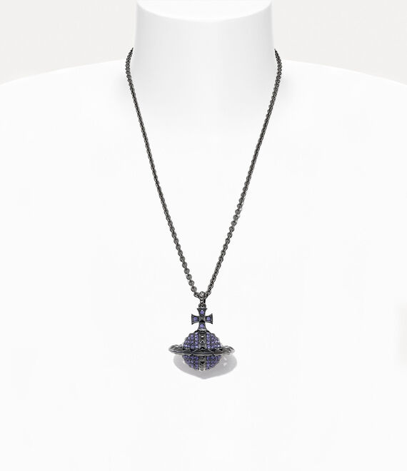 Vivienne Westwood Mayfair Large Orb Pendant Gunmetal / Tanzanite Crystal | 794853WMS