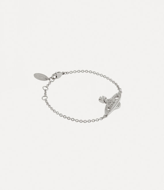 Vivienne Westwood Mini Bas Relief Chain Bracelet Platinum / Crystal Crystal | 867913OPJ