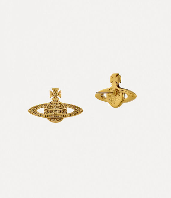 Vivienne Westwood Mini Bas Relief Earrings Gold Light Colorado Topaz | 910523KFW