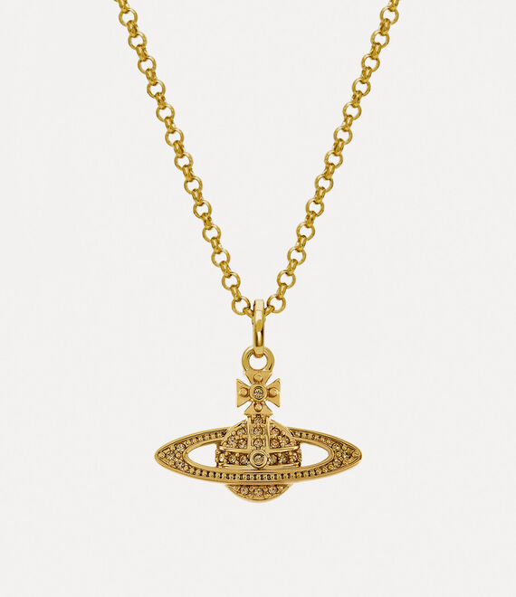 Vivienne Westwood Mini Bas Relief Pendant Gold Light Colorado Topaz | 358176BLI