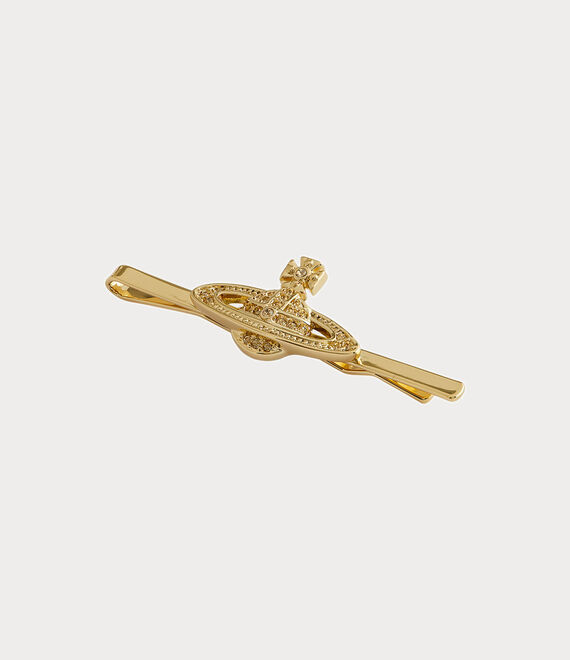 Vivienne Westwood Mini Bas Relief Tie Clip Gold Light Colorado Topaz | 768390UAJ