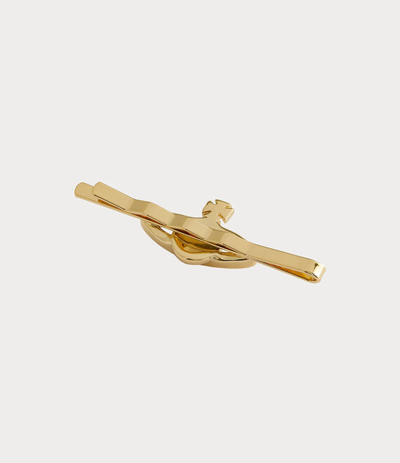 Vivienne Westwood Mini Bas Relief Tie Clip Gold Light Colorado Topaz | 768390UAJ