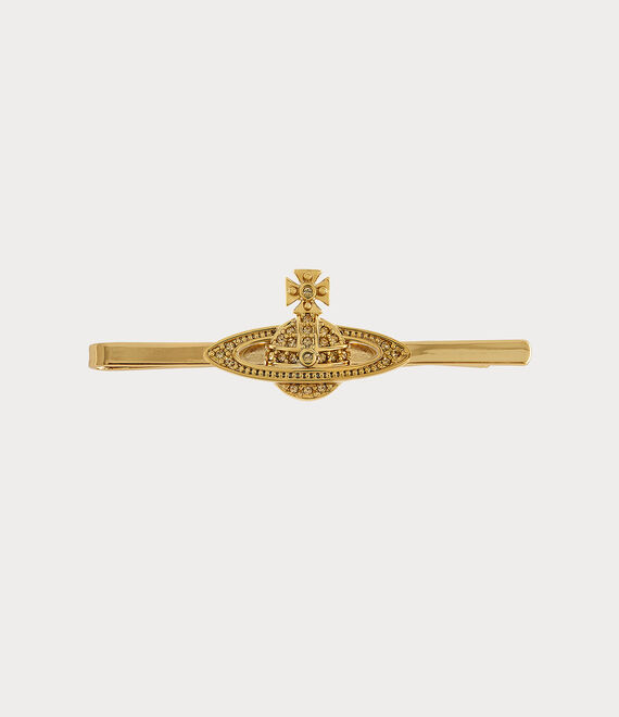 Vivienne Westwood Mini Bas Relief Tie Clip Gold Light Colorado Topaz | 768390UAJ