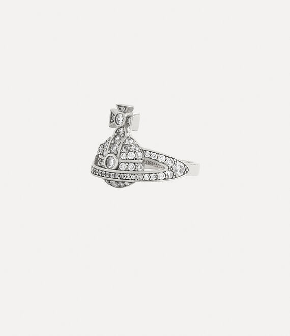 Vivienne Westwood Mini Orb Ring Platinum / White Cz | 306915GVQ