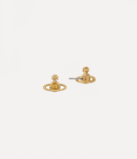 Vivienne Westwood Nano Solitaire Earrings Gold / Aurum Crystal | 197540KRG