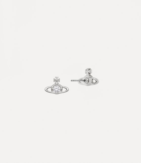 Vivienne Westwood Nano Solitaire Earrings Platinum / Crystal Crystal | 387526BXV