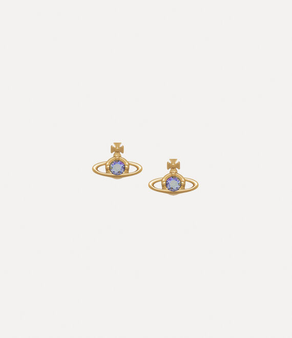 Vivienne Westwood Nano Solitaire Earrings Gold / Vitrail Light Crystal | 596872MDE