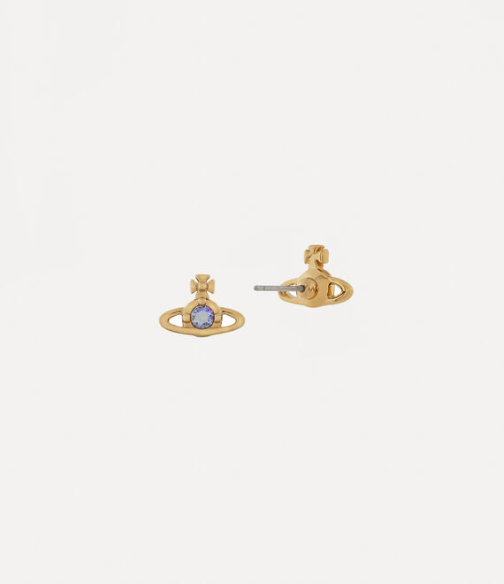 Vivienne Westwood Nano Solitaire Earrings Gold / Vitrail Light Crystal | 596872MDE