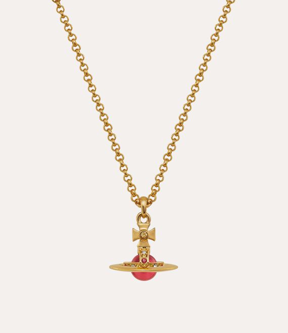 Vivienne Westwood New Petite Orb Pendant Gold/Indian Pink Cz/Padparadscha,Light | 019728NZG