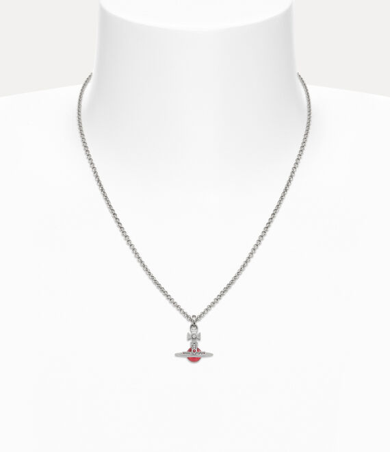 Vivienne Westwood New Petite Orb Pendant Platinum/Indian Pink Cz/Padparadscha,Light | 179453AIJ