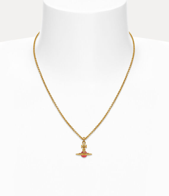 Vivienne Westwood New Petite Orb Pendant Gold/Indian Pink Cz/Padparadscha,Light | 604378UYF