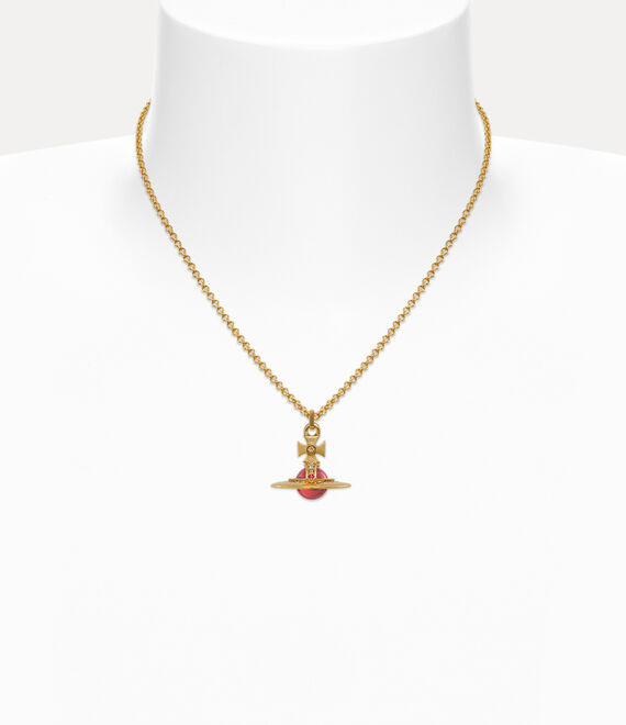 Vivienne Westwood New Tiny Orb Pendant Gold/Indian Pink Cz/Emerald,Siam,Montana,Light | 217890NMT