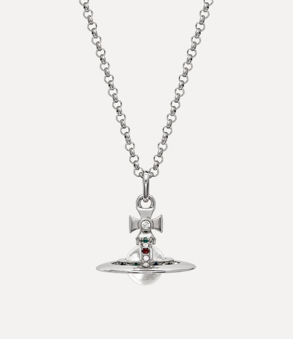 Vivienne Westwood New Tiny Orb Pendant Necklace Platinum | 316845CME