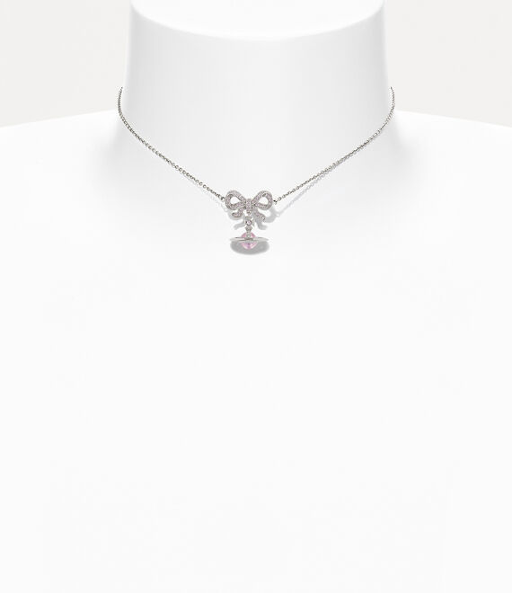 Vivienne Westwood Octavie Choker Platinum / Pink, Pink Cz | 702638APB