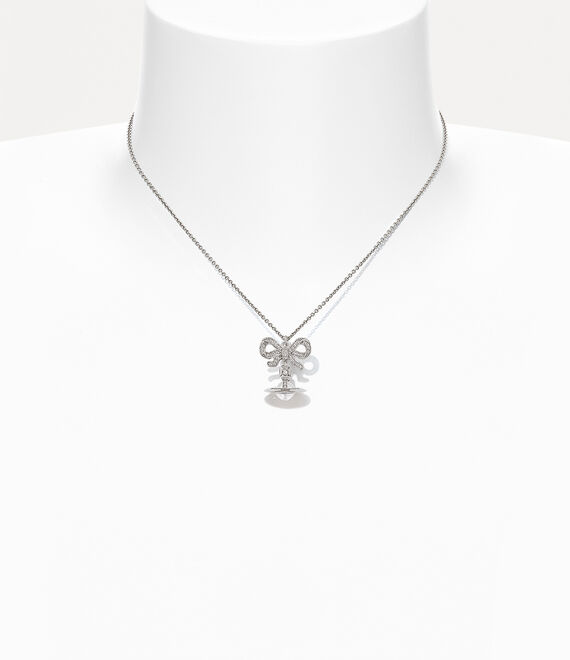 Vivienne Westwood Octavie Pendant Necklace Platinum / White, Clear Cz | 401269IMS