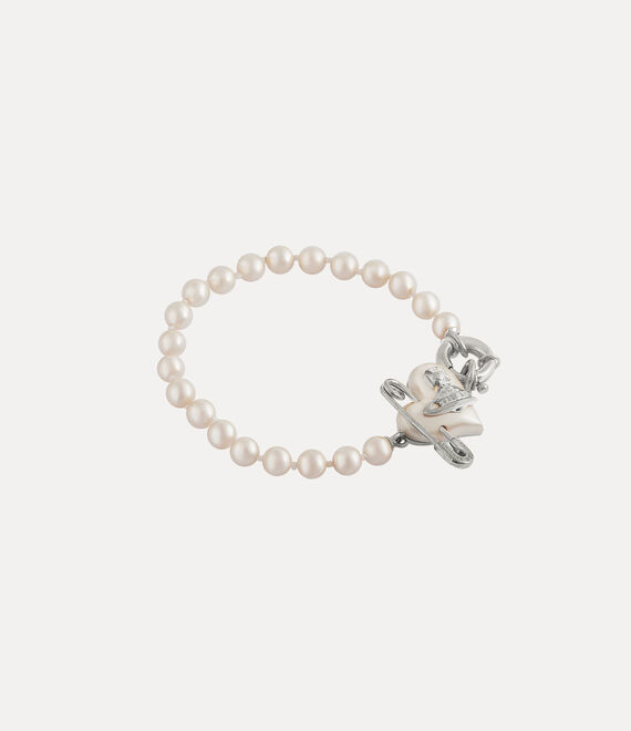 Vivienne Westwood Orietta Pearl Bracelet Platinum / Creamrose Pearl | 719346NLM