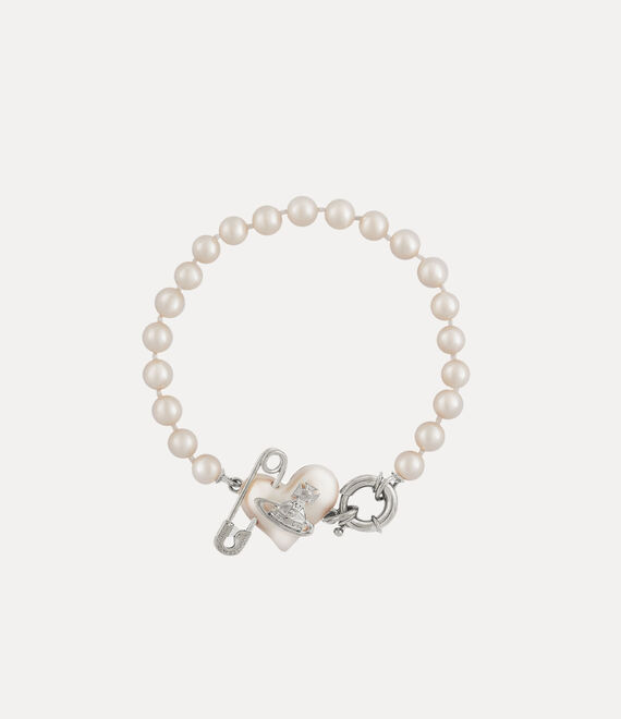 Vivienne Westwood Orietta Pearl Bracelet Platinum / Creamrose Pearl | 719346NLM