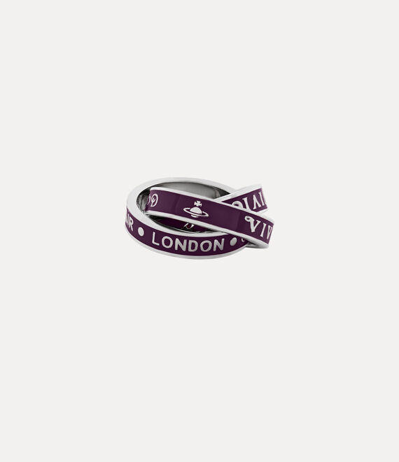 Vivienne Westwood Percy Ring Platinum / Purple Enamel | 317586OXY