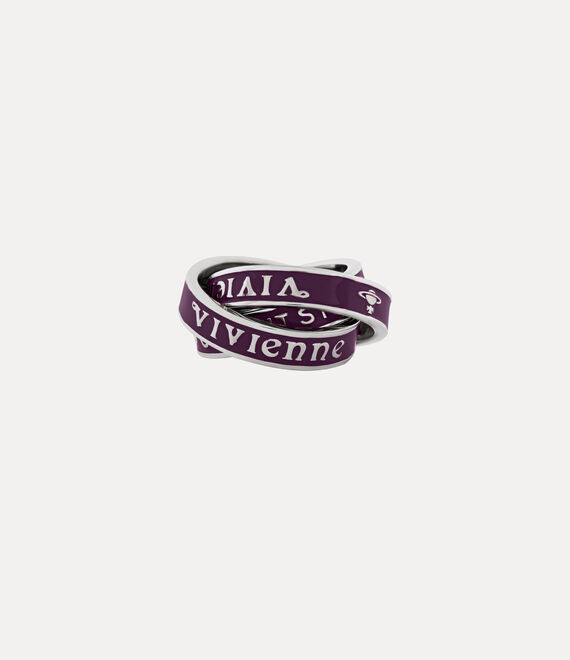 Vivienne Westwood Percy Ring Platinum / Purple Enamel | 427893RCV