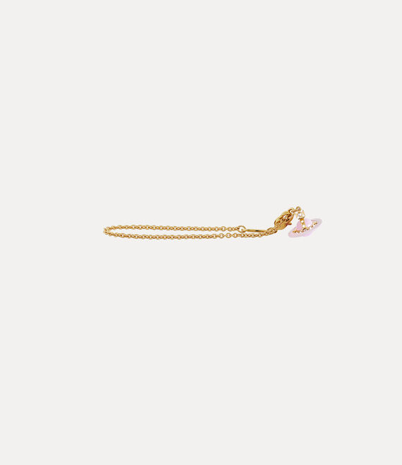 Vivienne Westwood Petite Original Orb Bracelet Gold/Pale Pink,Opaque White Enamel/Milky Pink | 740825XRZ