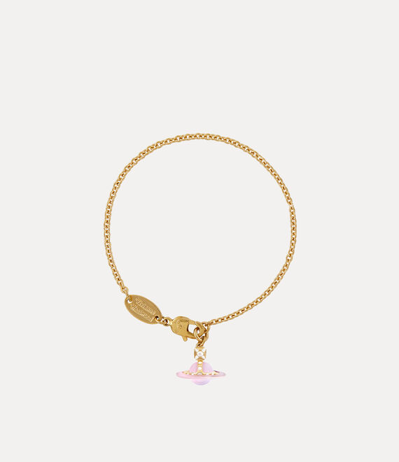 Vivienne Westwood Petite Original Orb Bracelet Gold/Pale Pink,Opaque White Enamel/Milky Pink | 740825XRZ