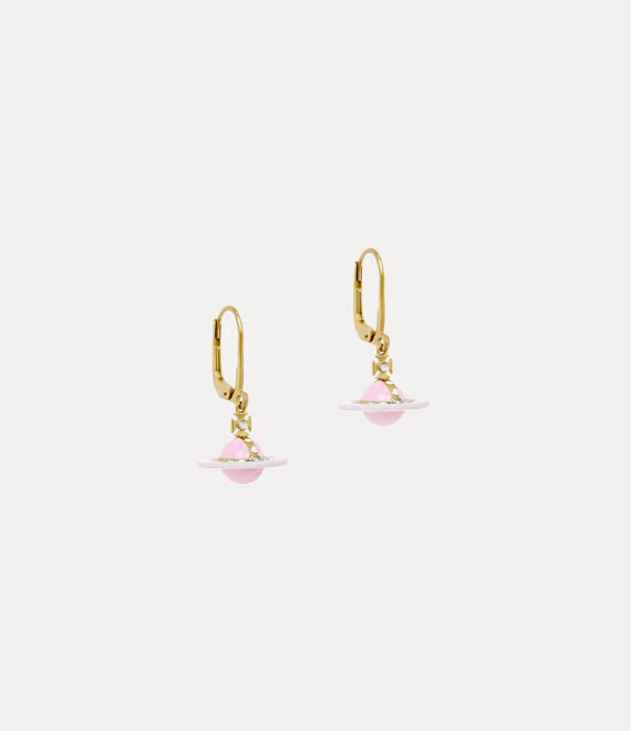 Vivienne Westwood Petite Original Orb Earrings Gold/Pale Pink,Opaque White Enamel/Milky Pink | 369872FUD