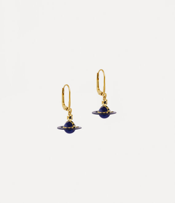 Vivienne Westwood Petite Original Orb Earrings Gold/Dark Purple,Opaque Jet Enamel/Berry Blue | 651407CIS