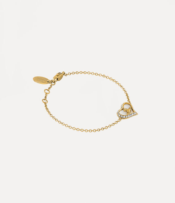 Vivienne Westwood Petra Bracelet Gold / White Pearl Tint Mop / White Crystal | 756802FBG