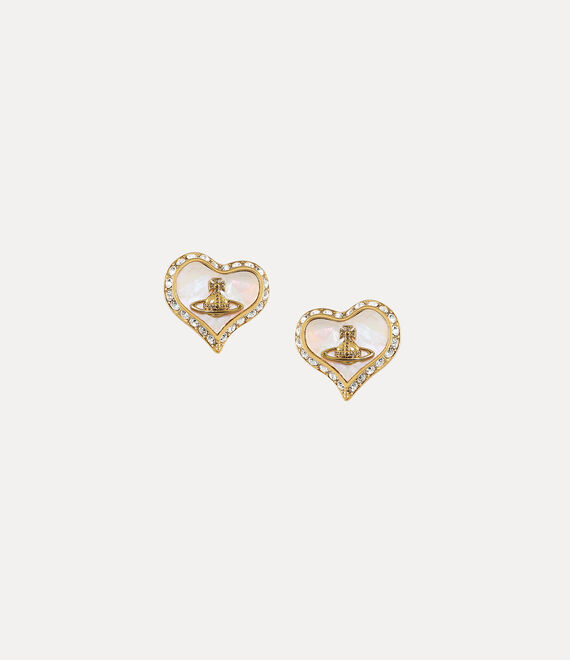 Vivienne Westwood Petra Earrings Gold / White Pearl Tint Mop / White Crystal | 293658CIQ