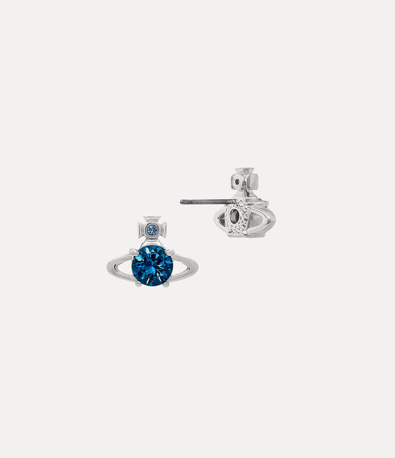 Vivienne Westwood Reina Earrings Platinum / Blue Cz | 642795TNF