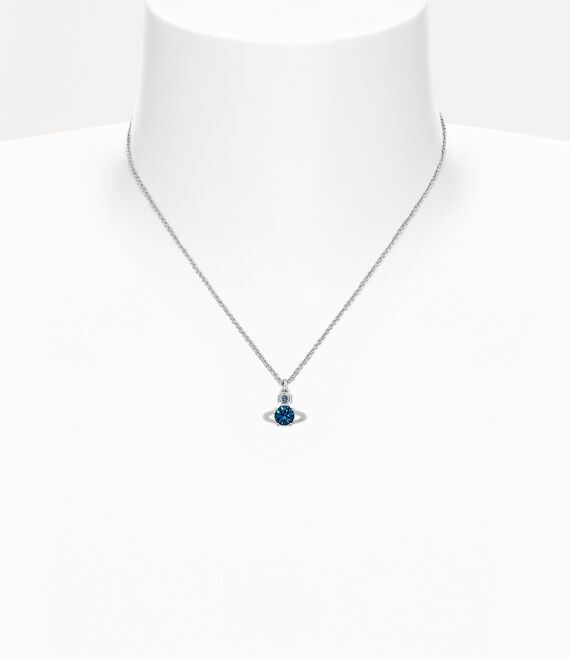 Vivienne Westwood Reina Pendant Necklace Platinum / Blue Cz | 486539IWA